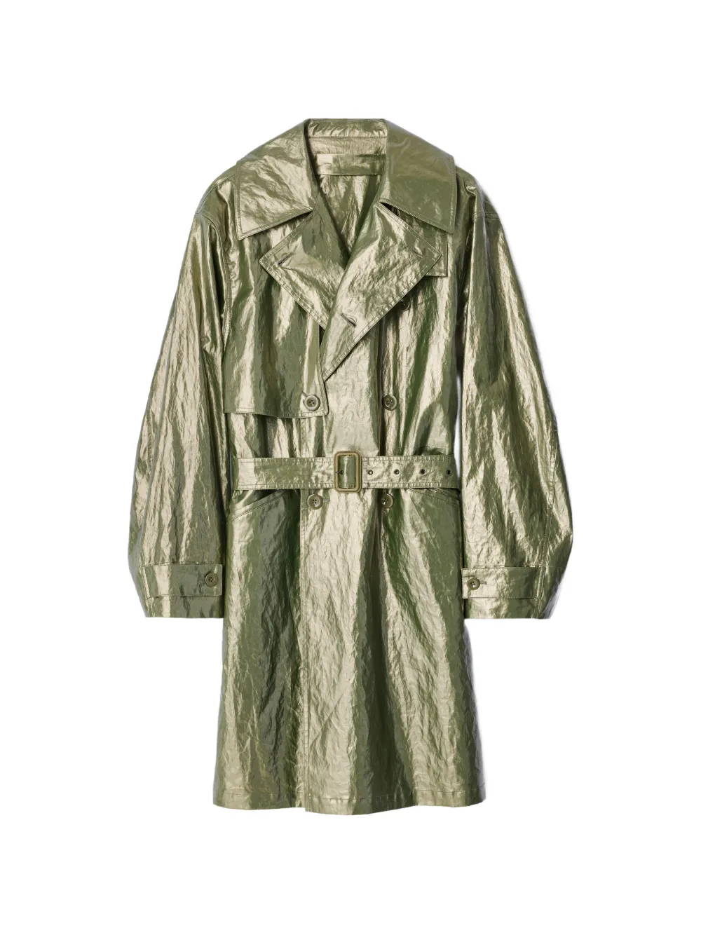 LEMAIRE Trenchcoat aus wasserabweisendem, glänzend beschichtetem Leinen - Gold