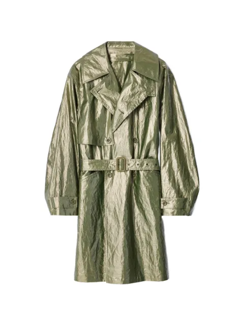 LEMAIRE trench coat in water-repellent shiny coated linen
