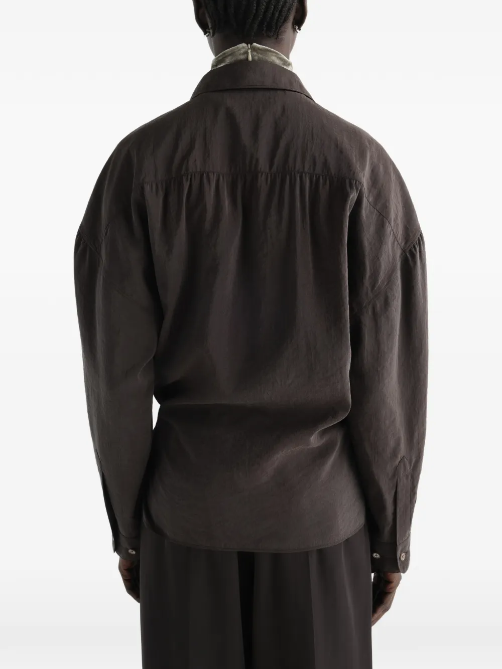 LEMAIRE Gewikkelde blouse met lange mouwen Bruin