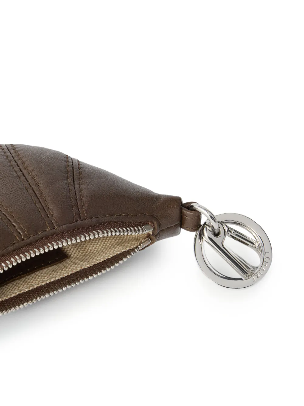 LEMAIRE Croissant leren sleutelhanger Bruin