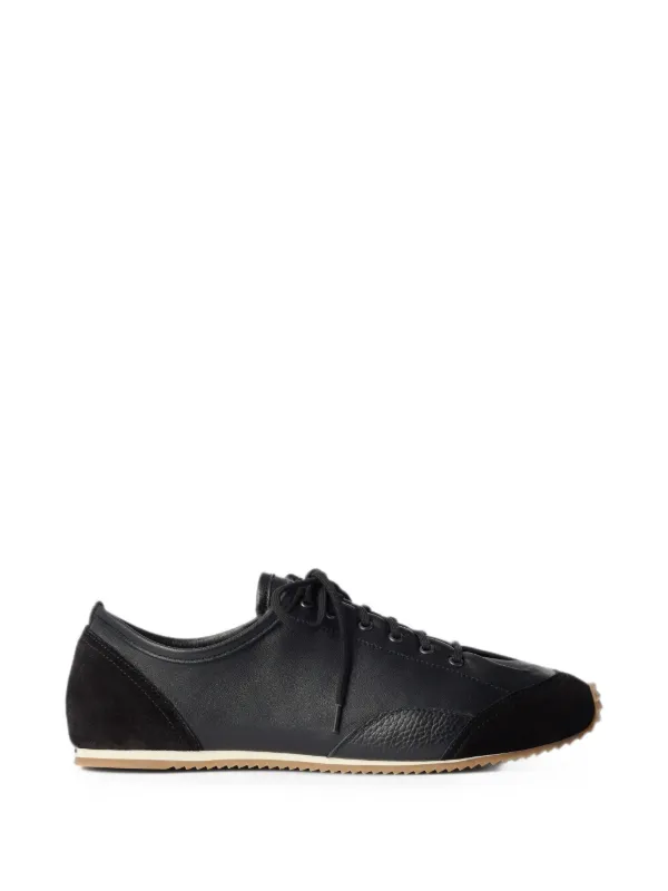 Lemaire Gummy Grips Sneakers in Mixed Leathers in Black