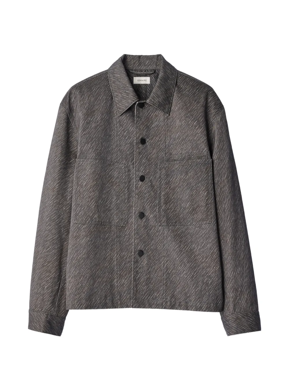 LEMAIRE workwear overshirt in diagonal printed cotton
