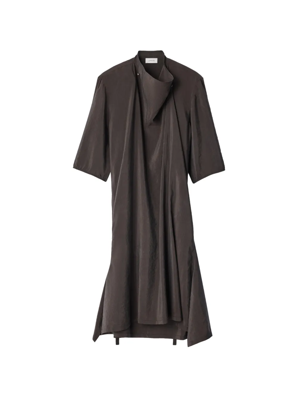 LEMAIRE soft-collar dress in dry silk - Brown