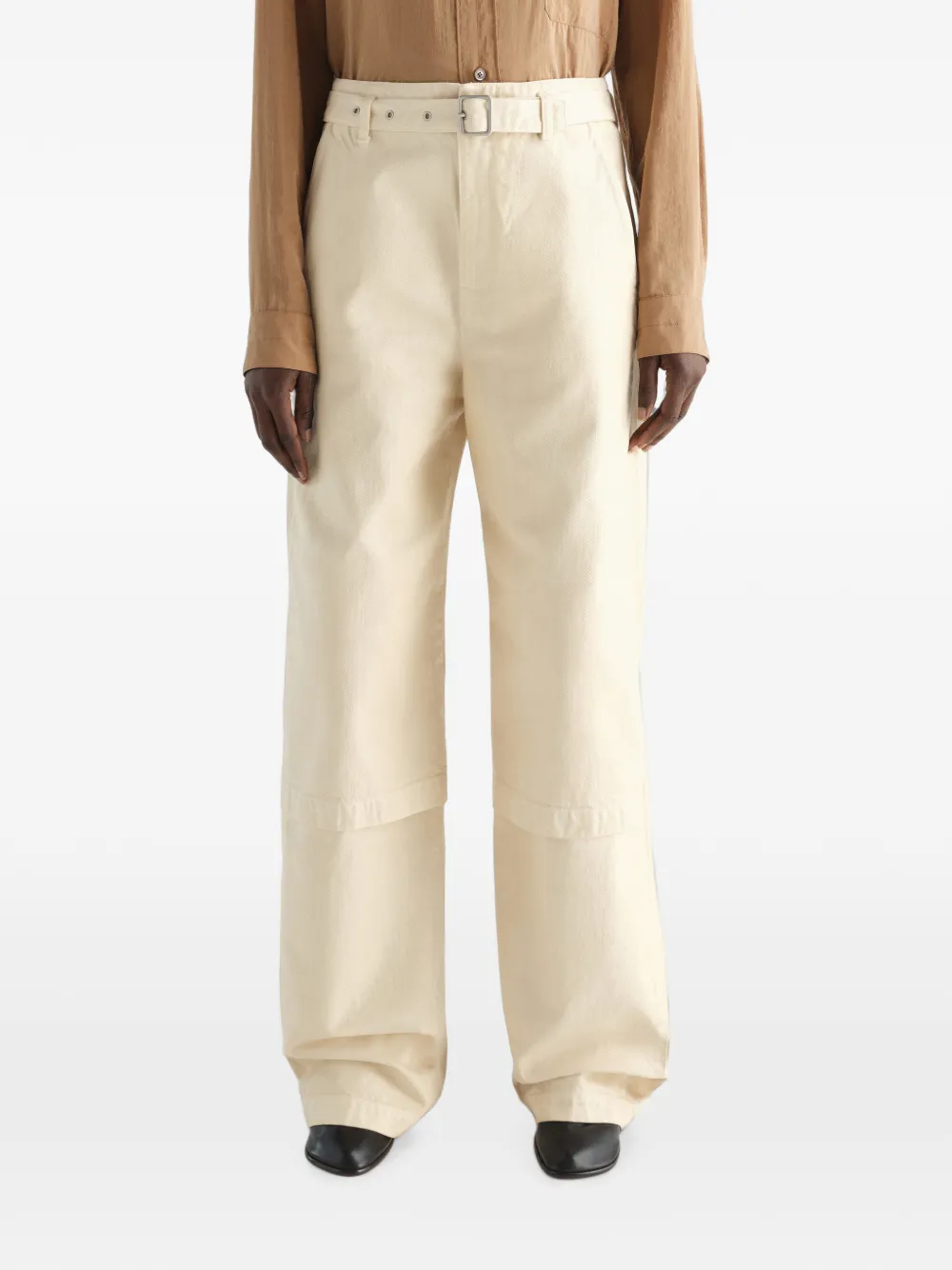 LEMAIRE Werkbroek van glanzend denim met geverfd effect Beige