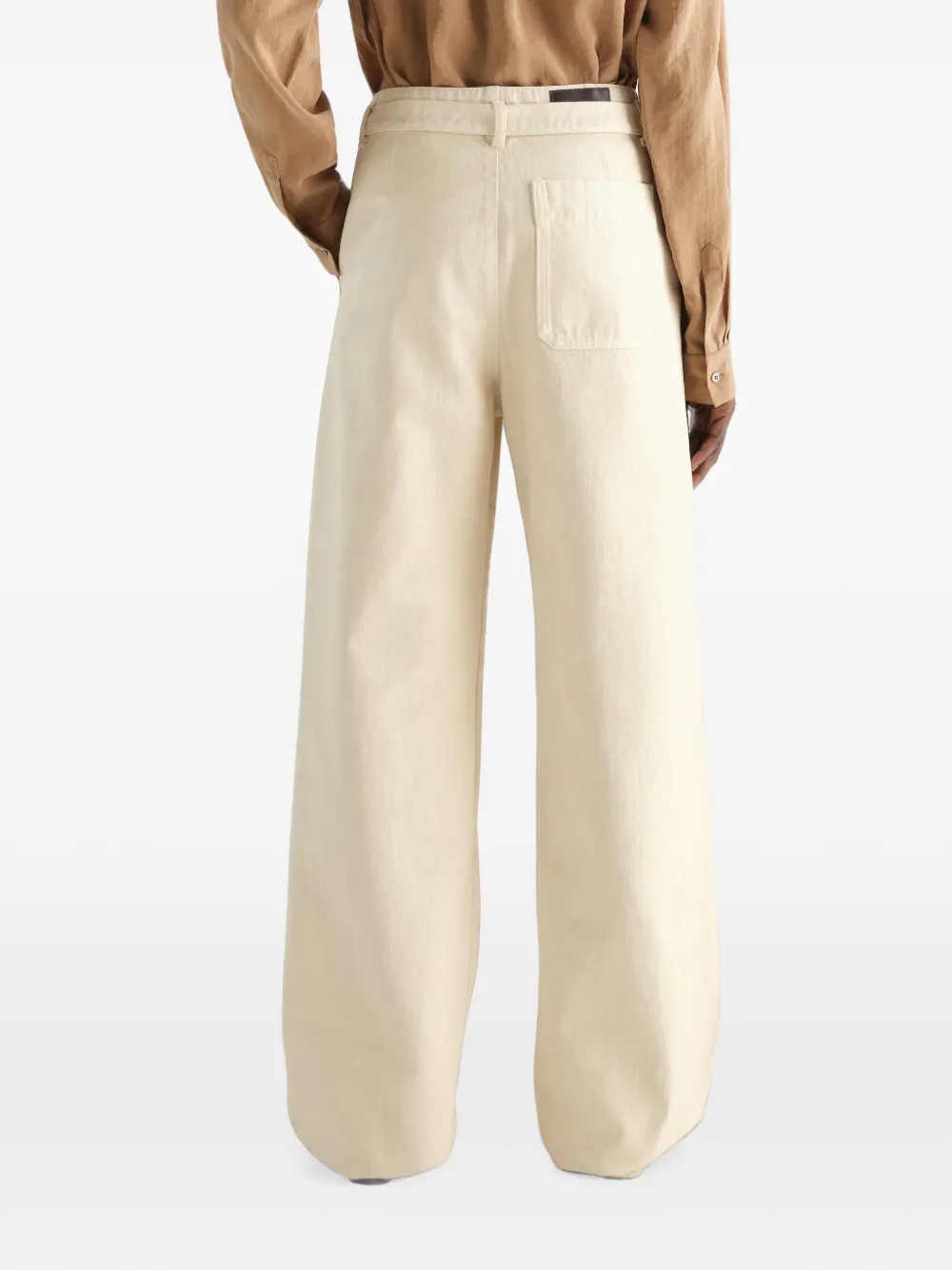 LEMAIRE Werkbroek van glanzend denim met geverfd effect Beige
