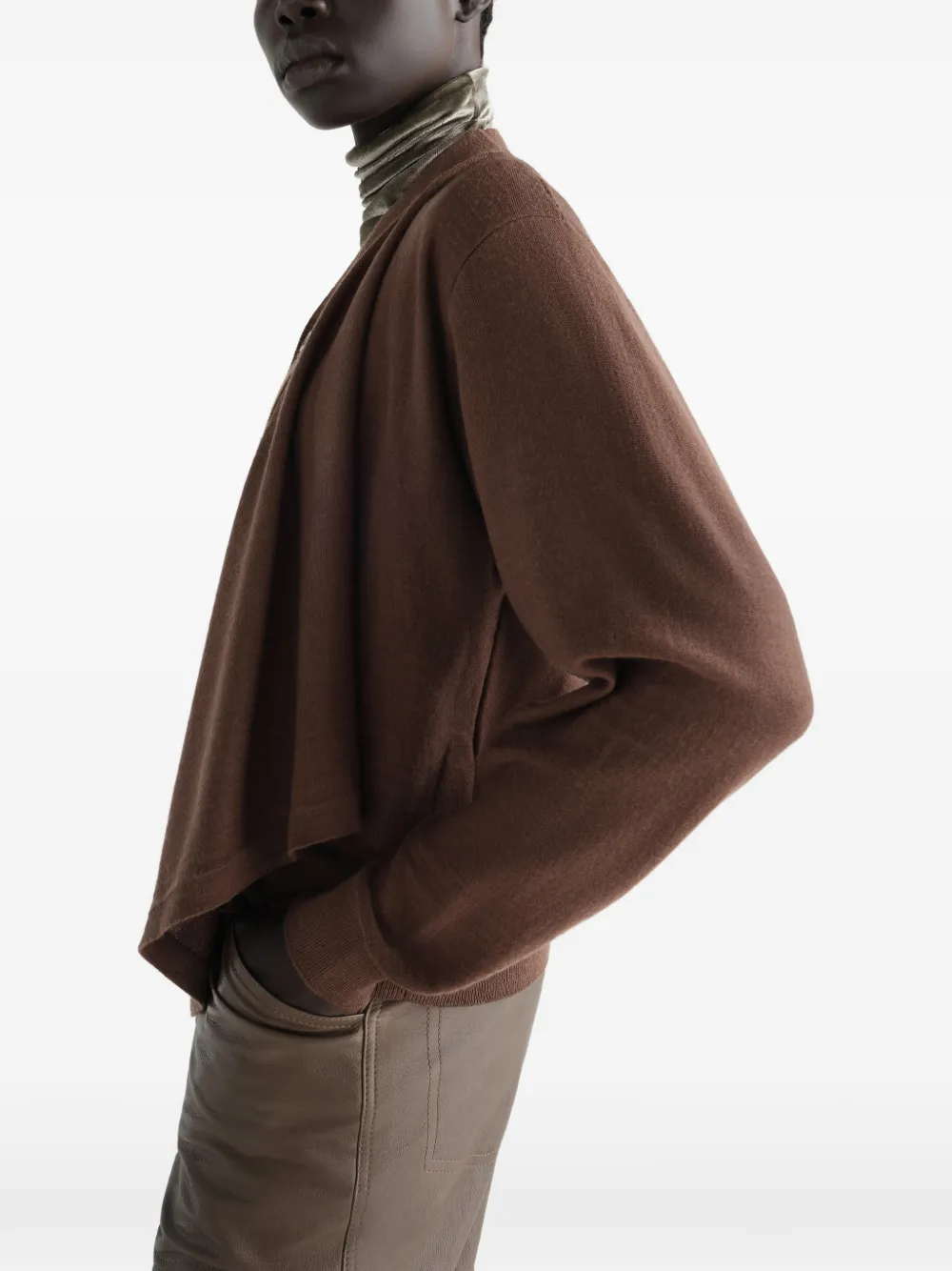 LEMAIRE Trompe-l'oeil vest van merinowolmix Bruin