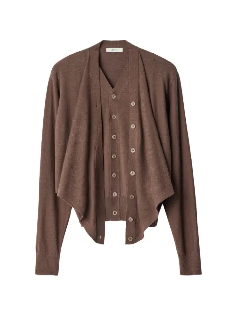 LEMAIRE Trompe-l’œil cardigan in merino wool blend