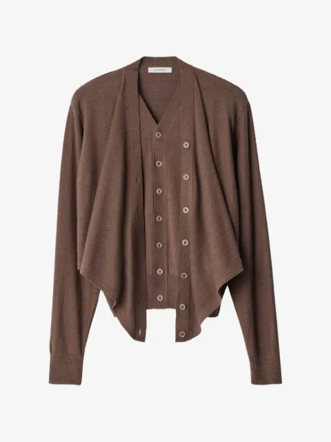 LEMAIRE Trompe-l’œil cardigan in merino wool blend