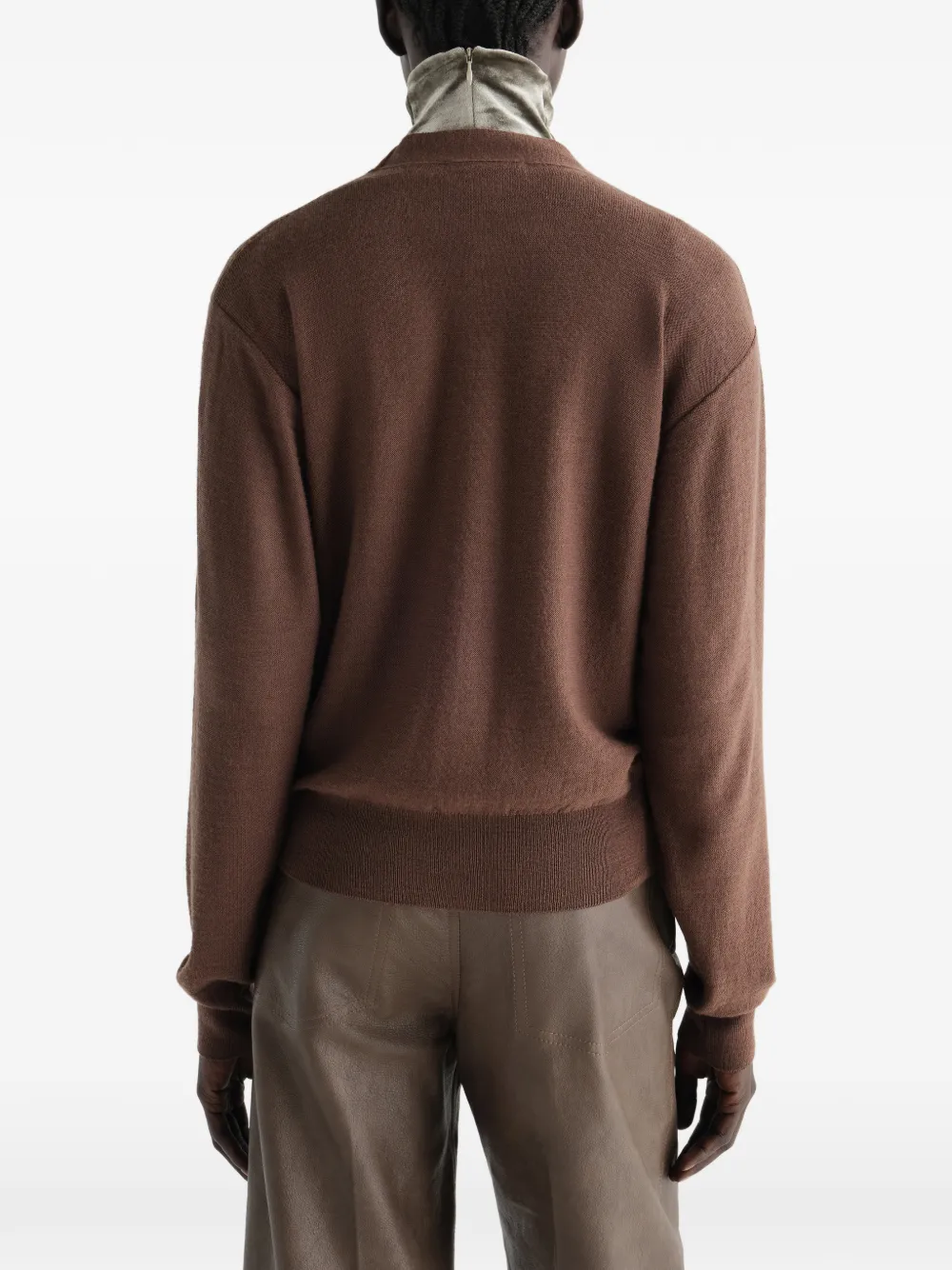 LEMAIRE Trompe-l'oeil vest van merinowolmix Bruin