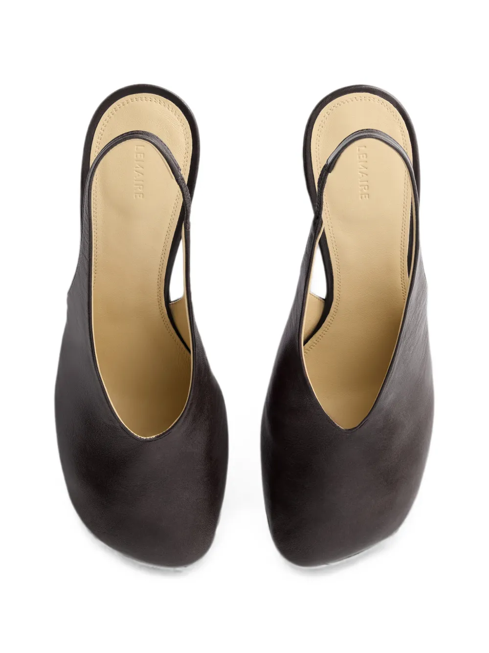 LEMAIRE Glove slingback pumps met 80 mm hak van leer Bruin