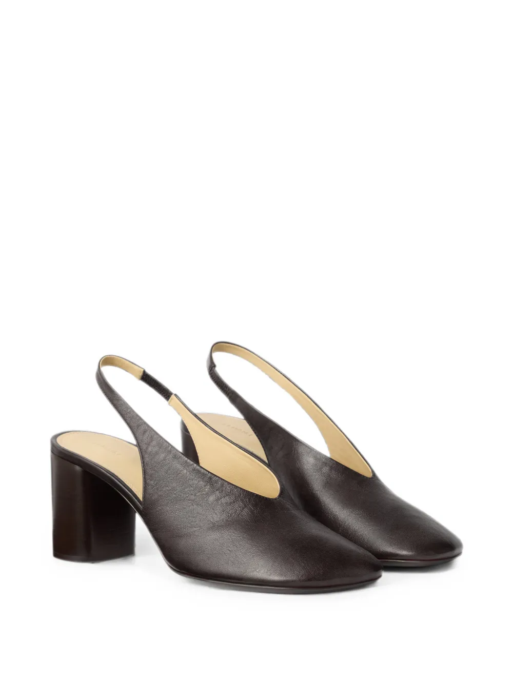 LEMAIRE Glove slingback pumps met 80 mm hak van leer Bruin