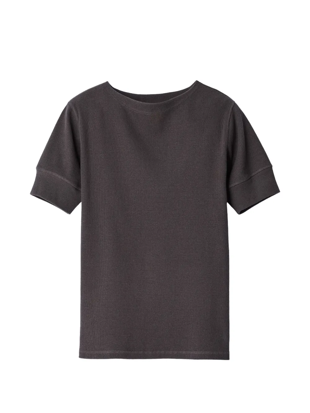 LEMAIRE Linnen en katoenen geribbeld jersey T-shirt met boothals Grijs