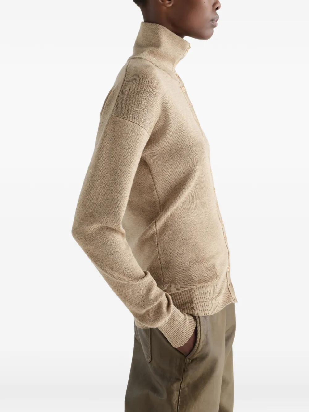 LEMAIRE Top van fijne wol met knopen Beige