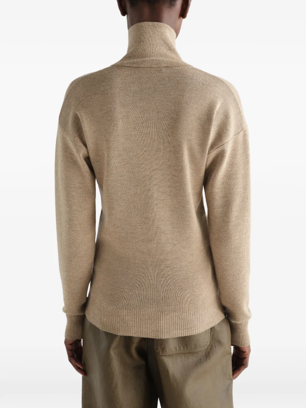 LEMAIRE Top van fijne wol met knopen Beige