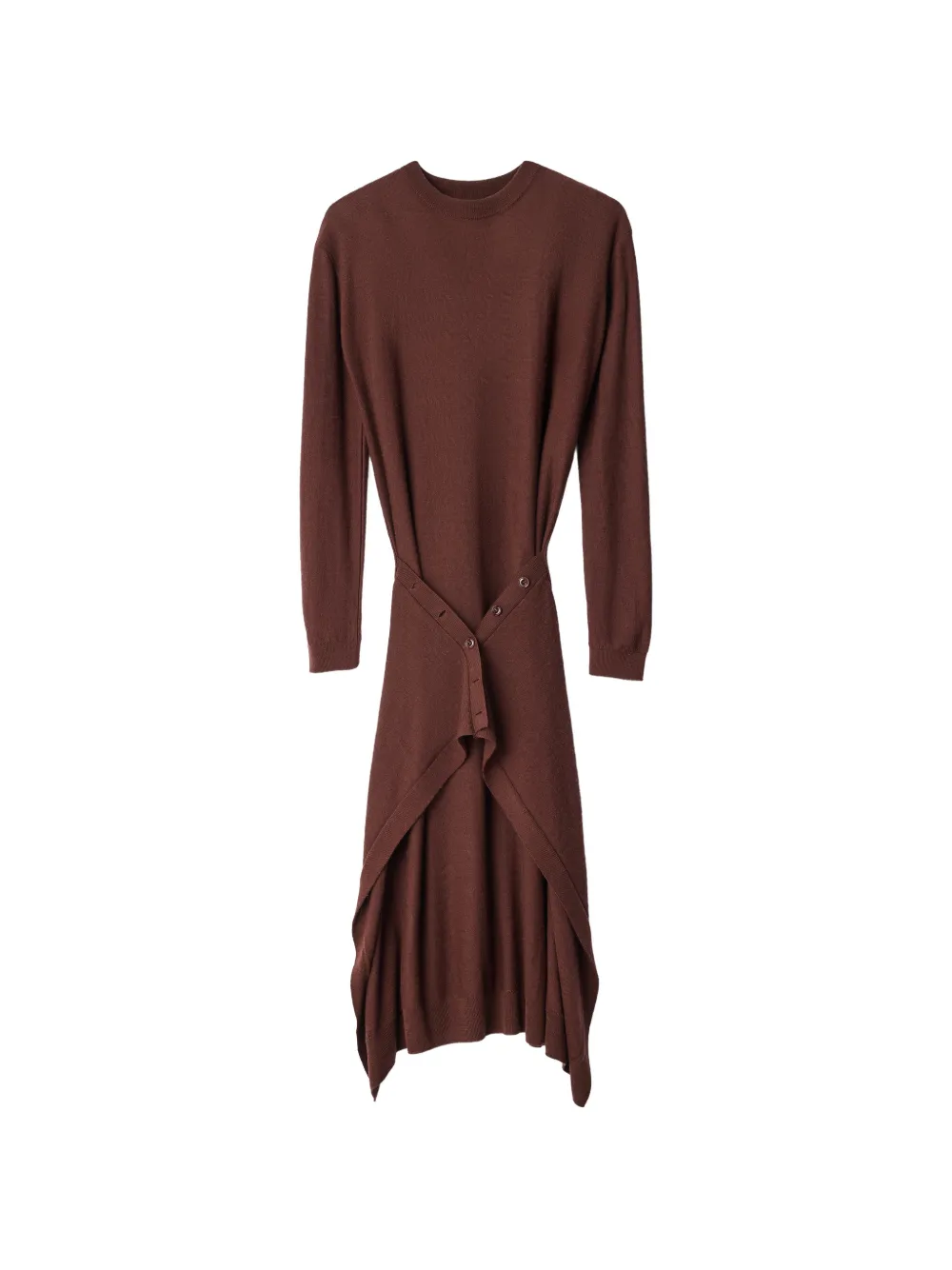 LEMAIRE buttoned dress in merino wool blend - Brown