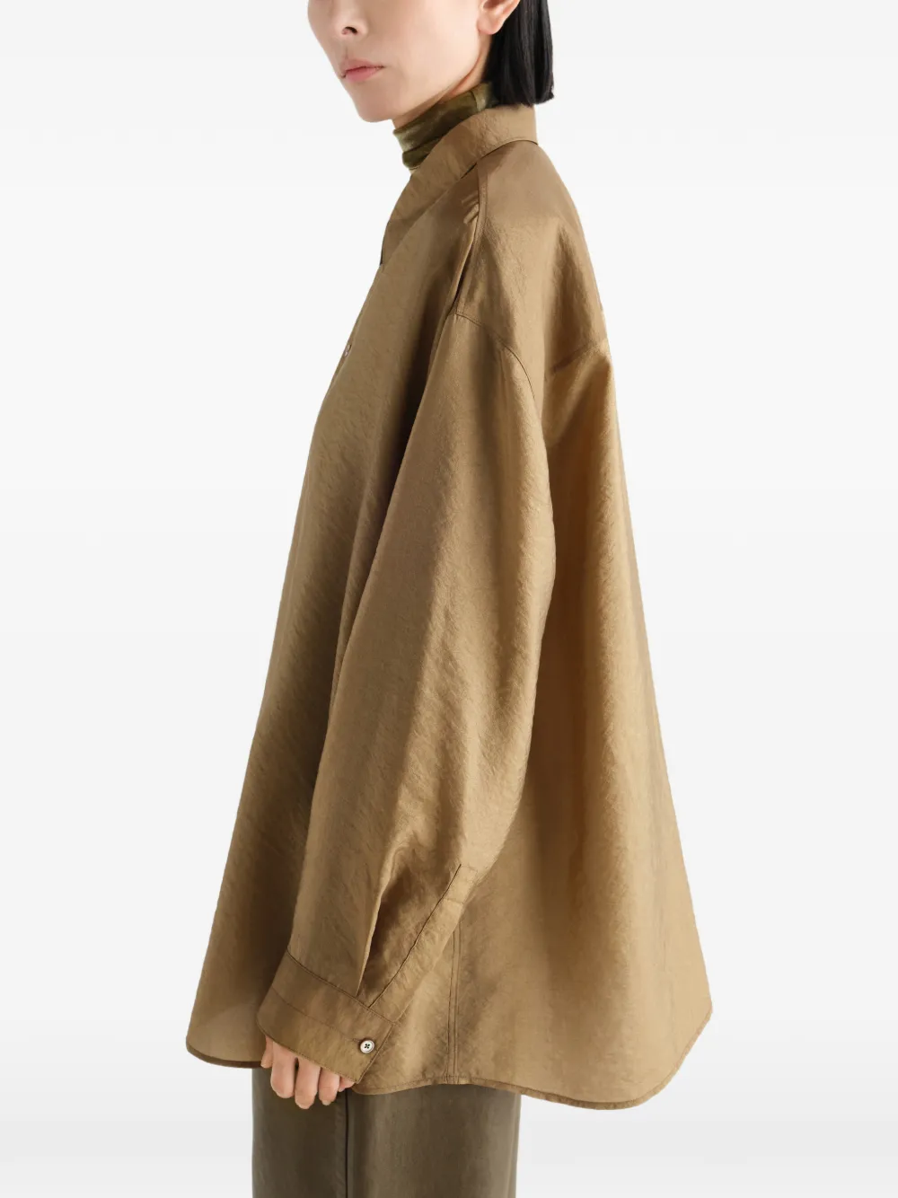 LEMAIRE Gedrapeerd blouse met glanzende cupro Beige