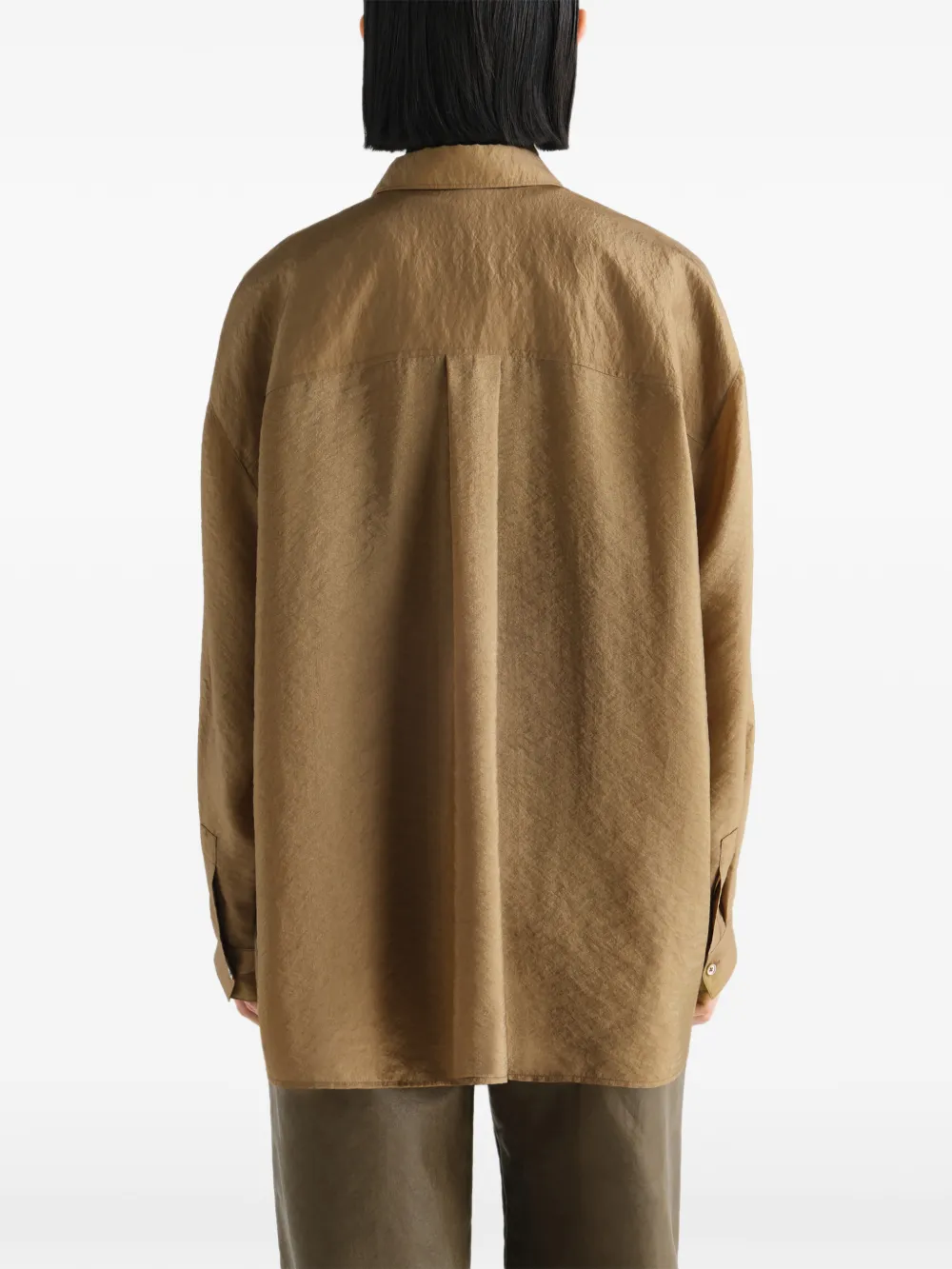 LEMAIRE Gedrapeerd blouse met glanzende cupro Beige
