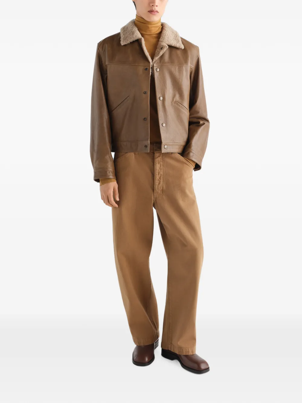 LEMAIRE Oversized workwear broek Bruin