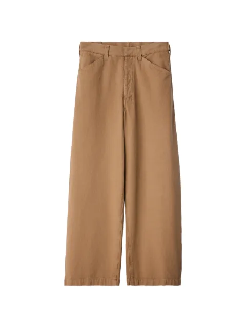 LEMAIRE oversized workwear pants in heavy garment - dyed broken twill