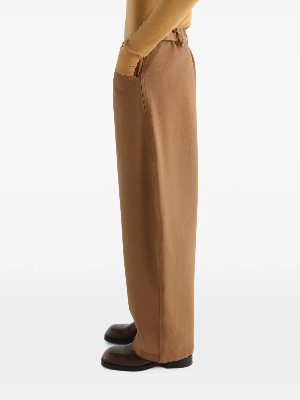 LEMAIRE Oversized workwear broek Bruin