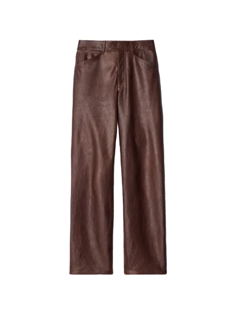 LEMAIRE pants rectos de piel brillante