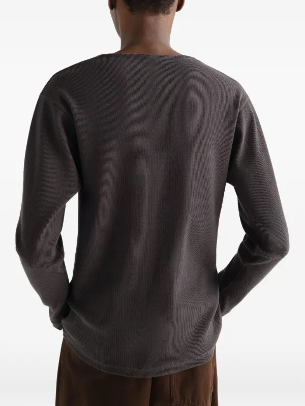 Leaire ルメール　 LONG SLEEVE T-SHIRT LEMAIRE long-sleeve Henley T-shirt In Linen And Cotton Ribbed