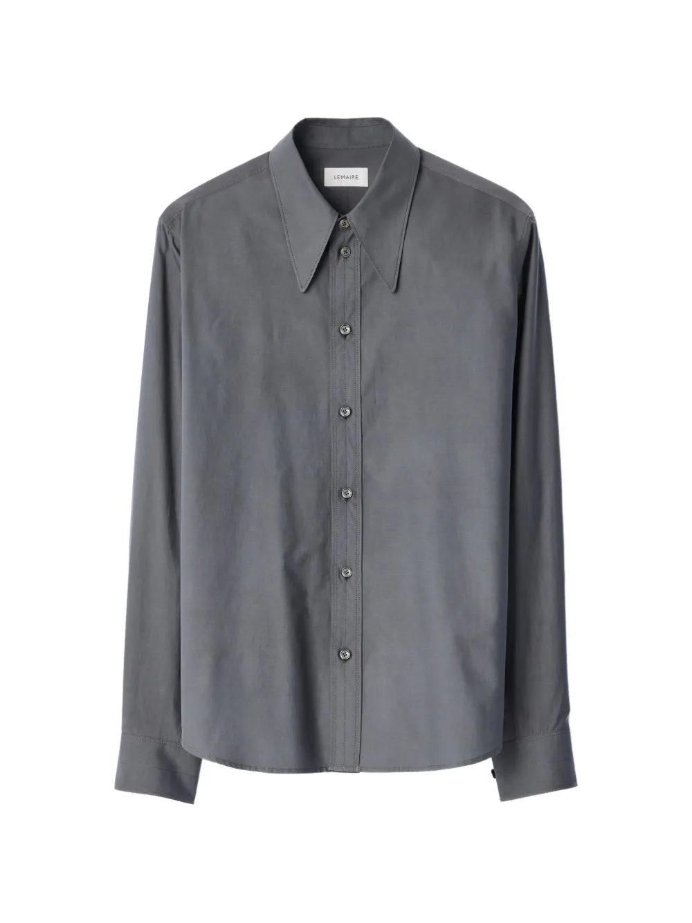 LEMAIRE pointed-collar shirt in washed cotton-silk - Grey