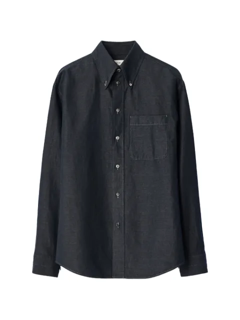 LEMAIRE button-down shirt in linen and cotton chambray
