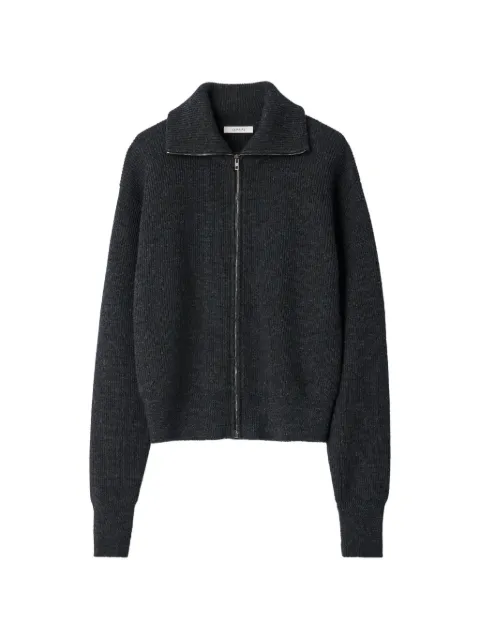 LEMAIRE Cardigan de tricô canelado com zíper