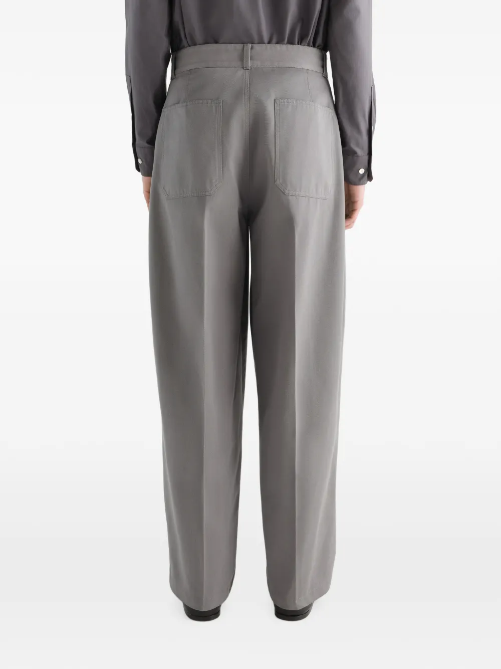 LEMAIRE Barrel twill broek van polykatoen Grijs