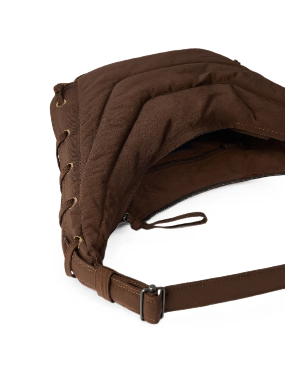 LEMAIRE Kleine Soft Game gewatteerde schoudertas Bruin