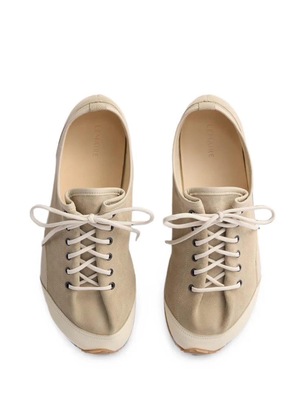 LEMAIRE Gummy Grips sneakers in mixed leathers Beige