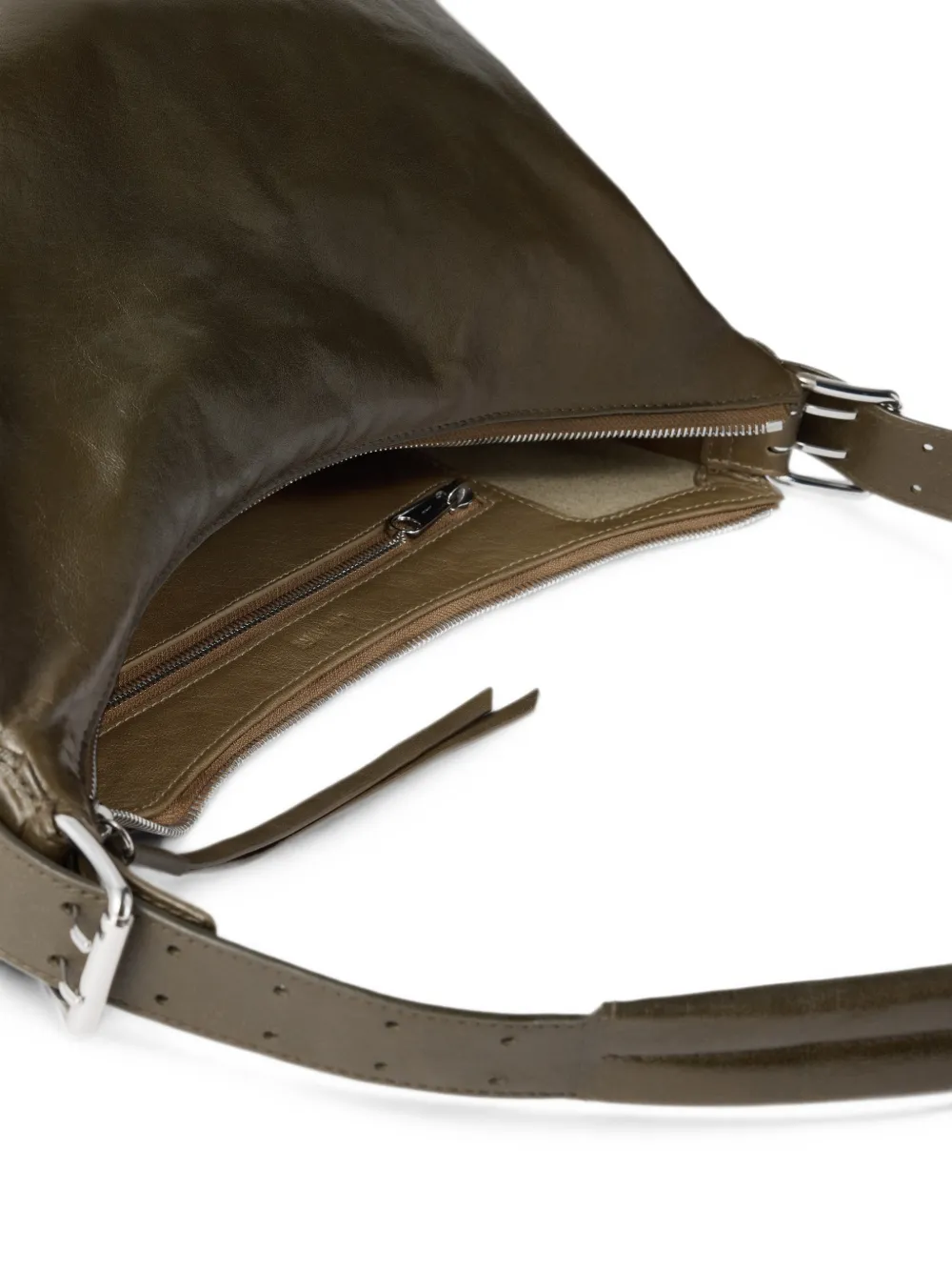 LEMAIRE Leren tas met band Groen