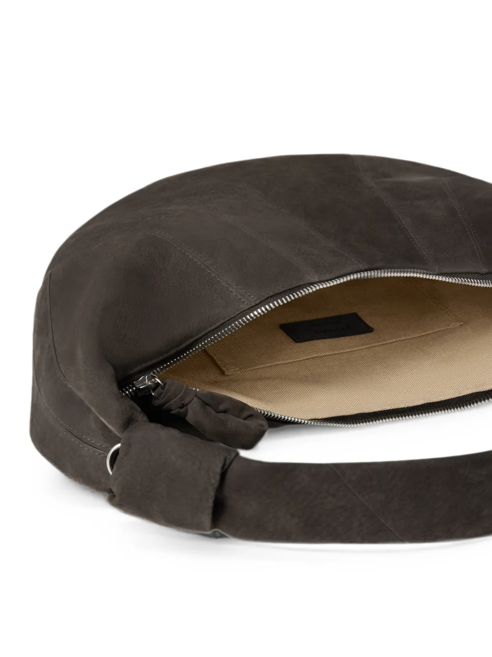LEMAIRE Fortune Croissant tas van alpaca nubuck Bruin