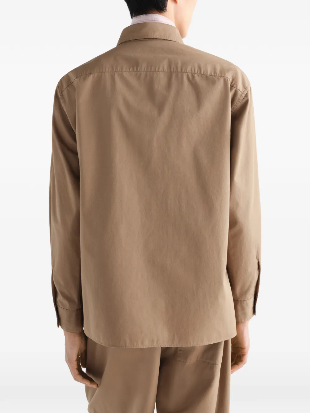 LEMAIRE Katoenen twill overhemd met twee zakken Beige