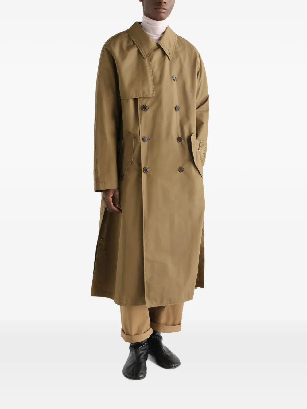 LEMAIRE Waterafstotende katoenen gabardine trenchcoat Bruin