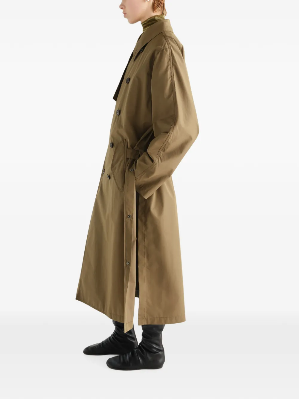 LEMAIRE Waterafstotende katoenen gabardine trenchcoat Bruin