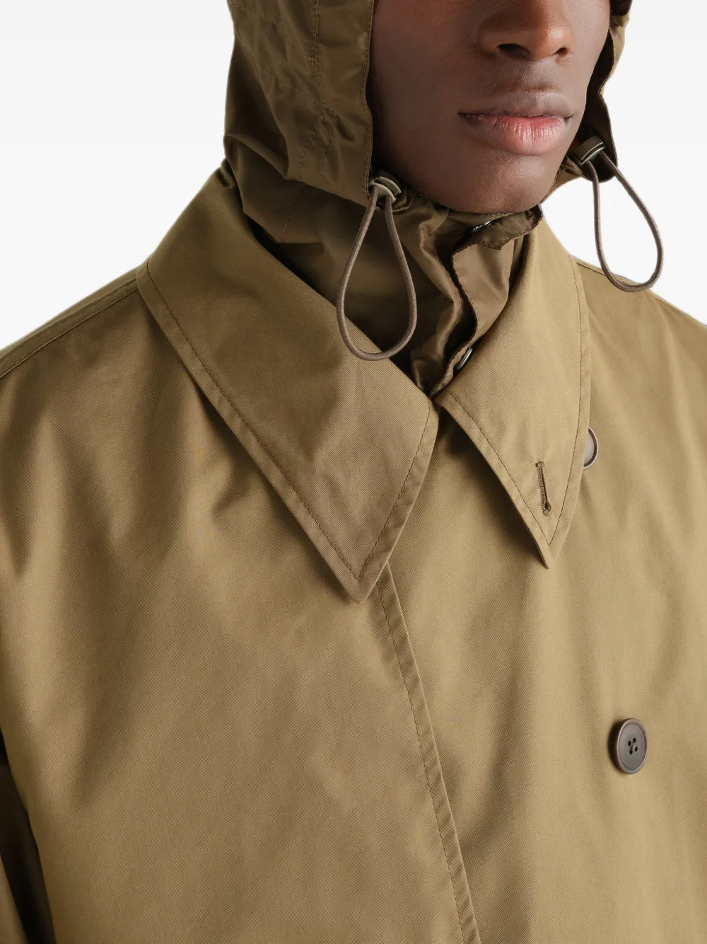 LEMAIRE Waterafstotende katoenen gabardine trenchcoat Bruin