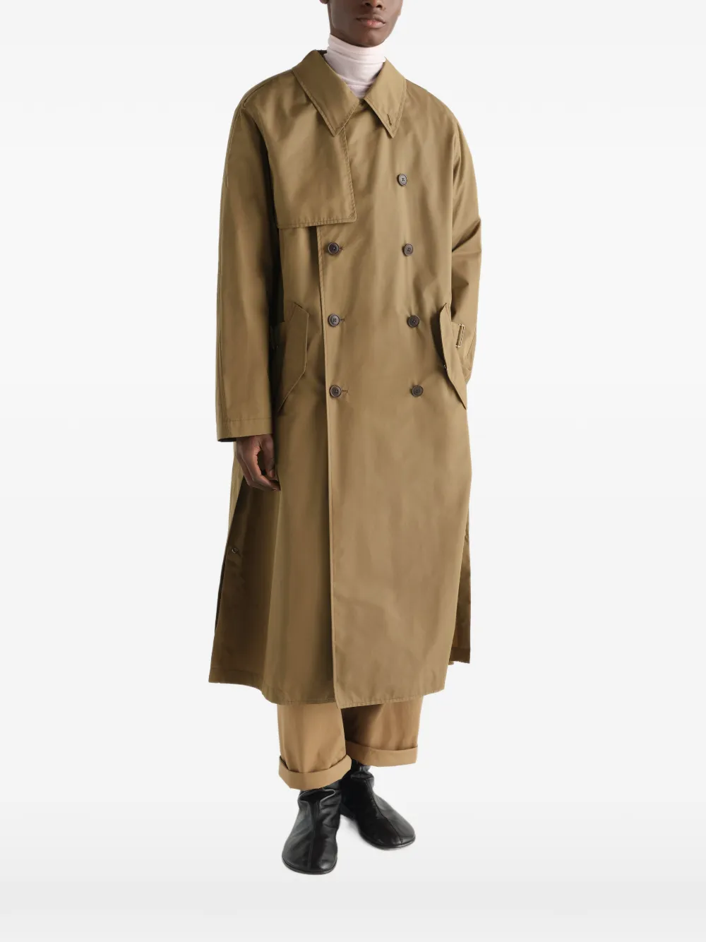 LEMAIRE Waterafstotende katoenen gabardine trenchcoat Bruin