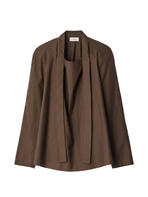 LEMAIRE blusa Ascot de algodón y seda con efecto lavado