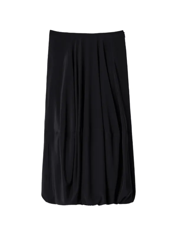 Lemaire Balloon Skirt in Silk Crepe De Chine in Black