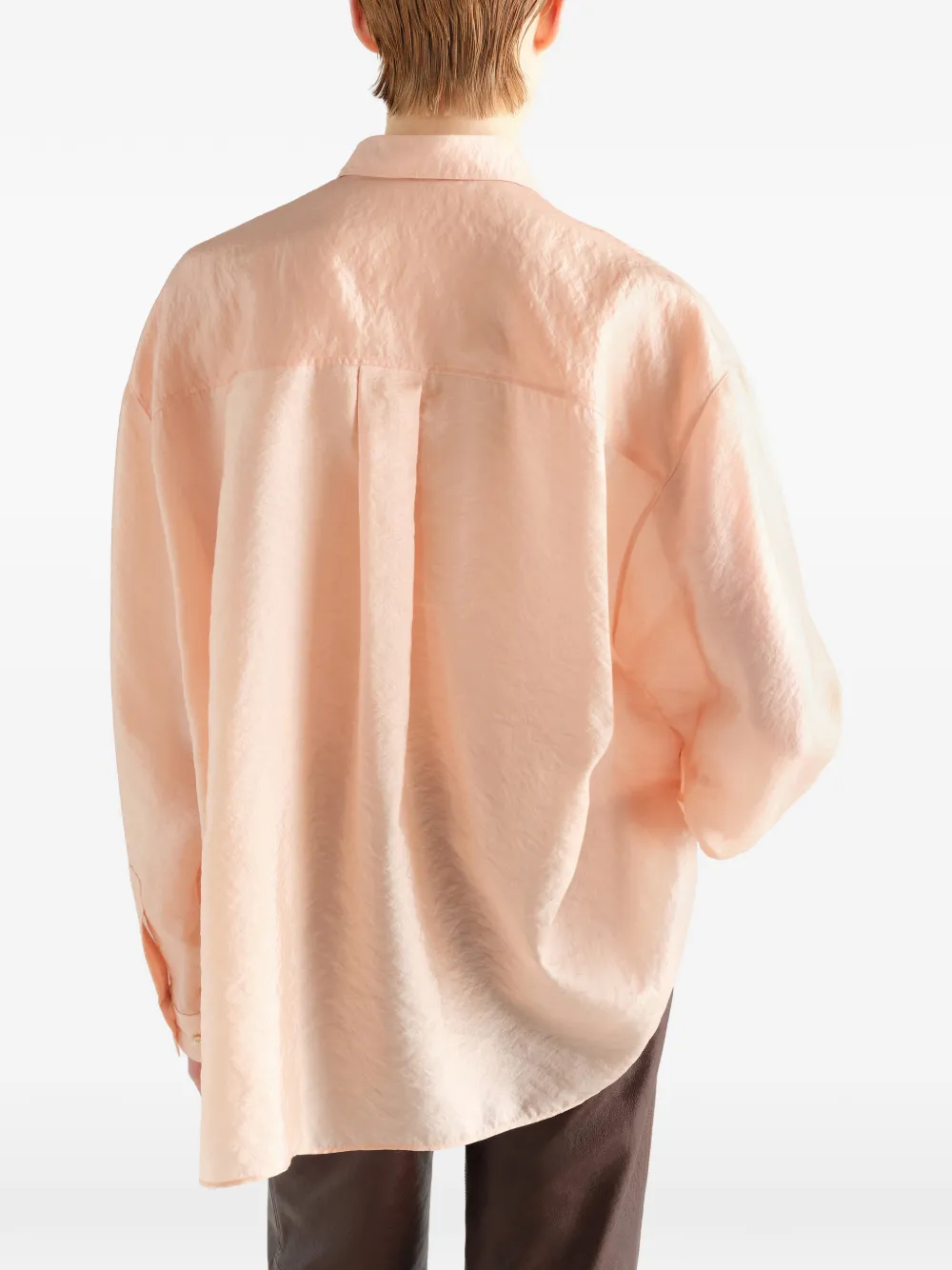 LEMAIRE Gedrapeerde blouse met glanzende cupro Roze