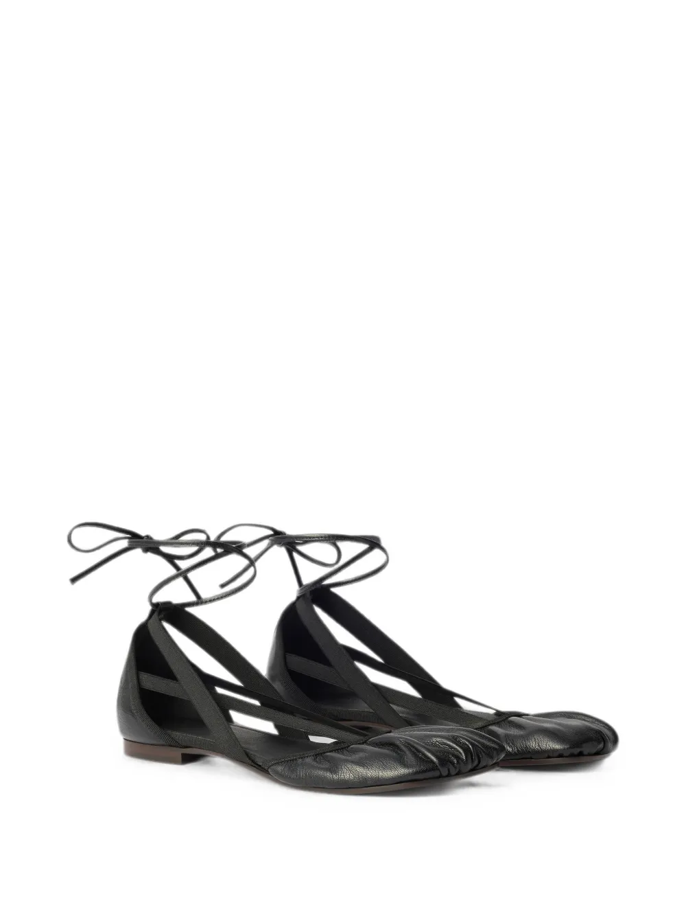 LEMAIRE flat pedille ballerinas in goat leather Zwart