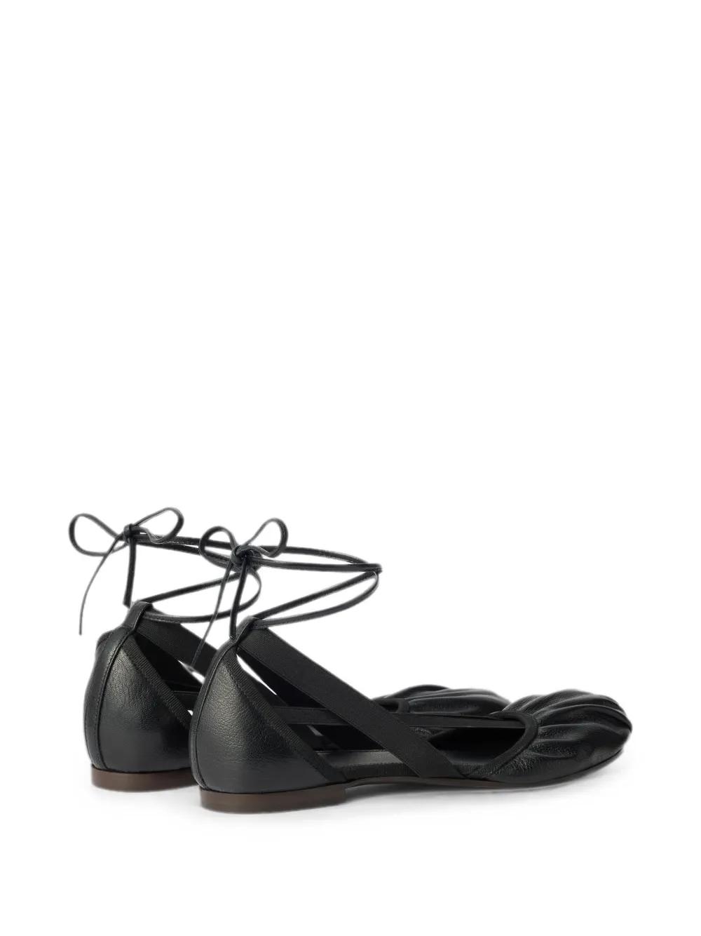 LEMAIRE flat pedille ballerinas in goat leather Zwart