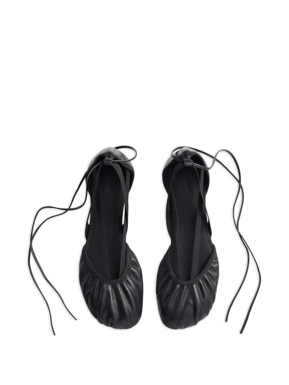 LEMAIRE flat pedille ballerinas in goat leather Zwart