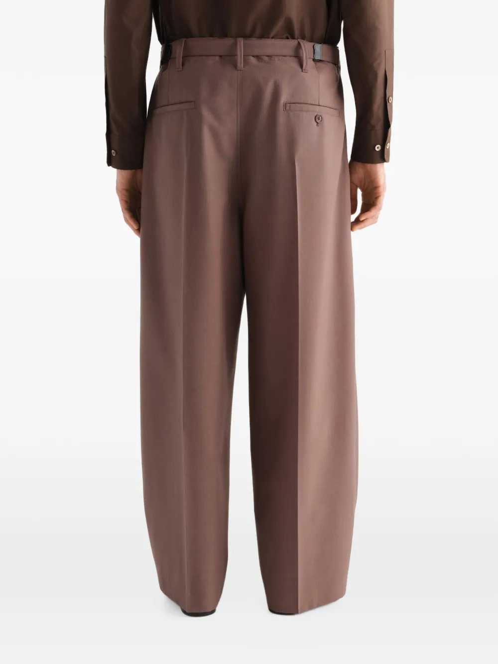 LEMAIRE Pantalon van wolblend met plooien Bruin
