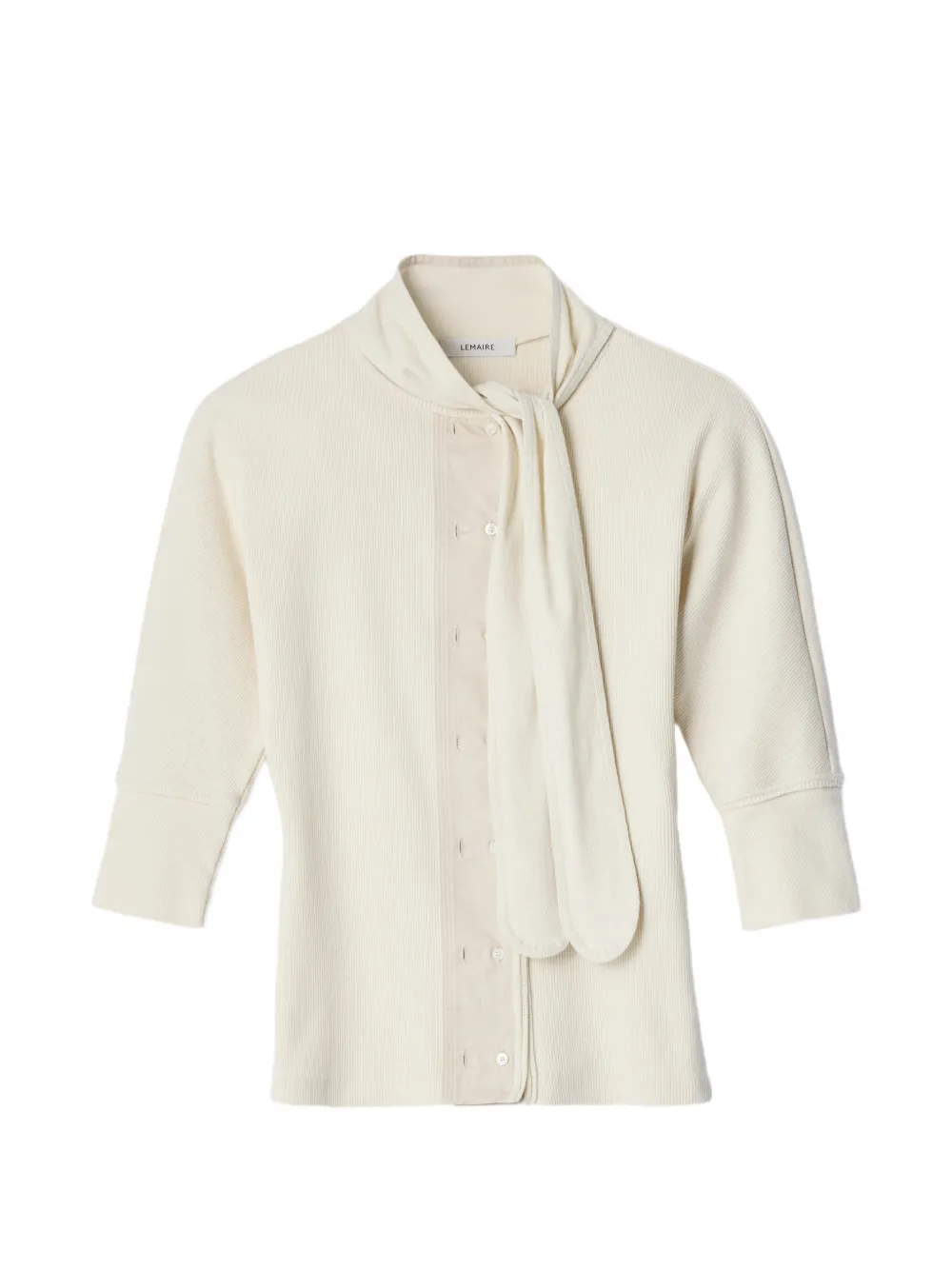 LEMAIRE Ascot T-shirt in linen and cotton ribbed jersey - Weiß