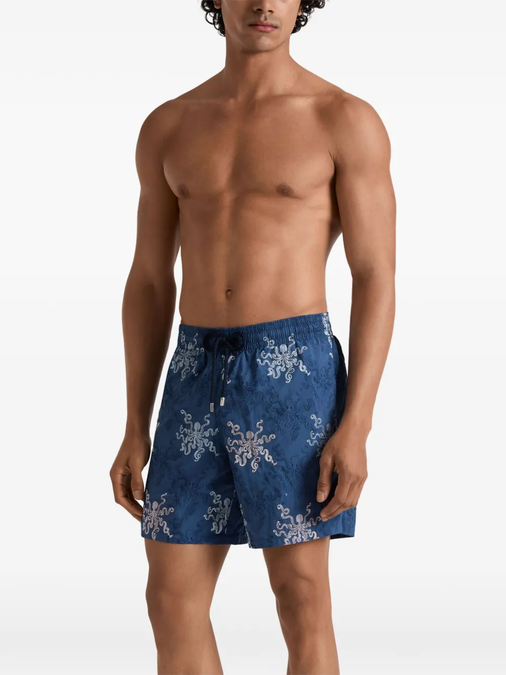 Vilebrequin Zwembroek met geborduurde octopus Blauw