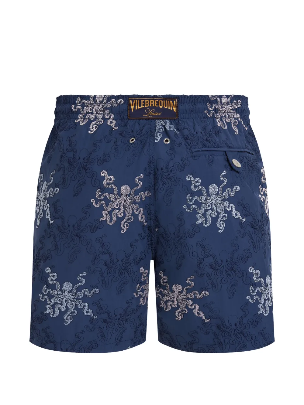 Vilebrequin Zwembroek met geborduurde octopus Blauw