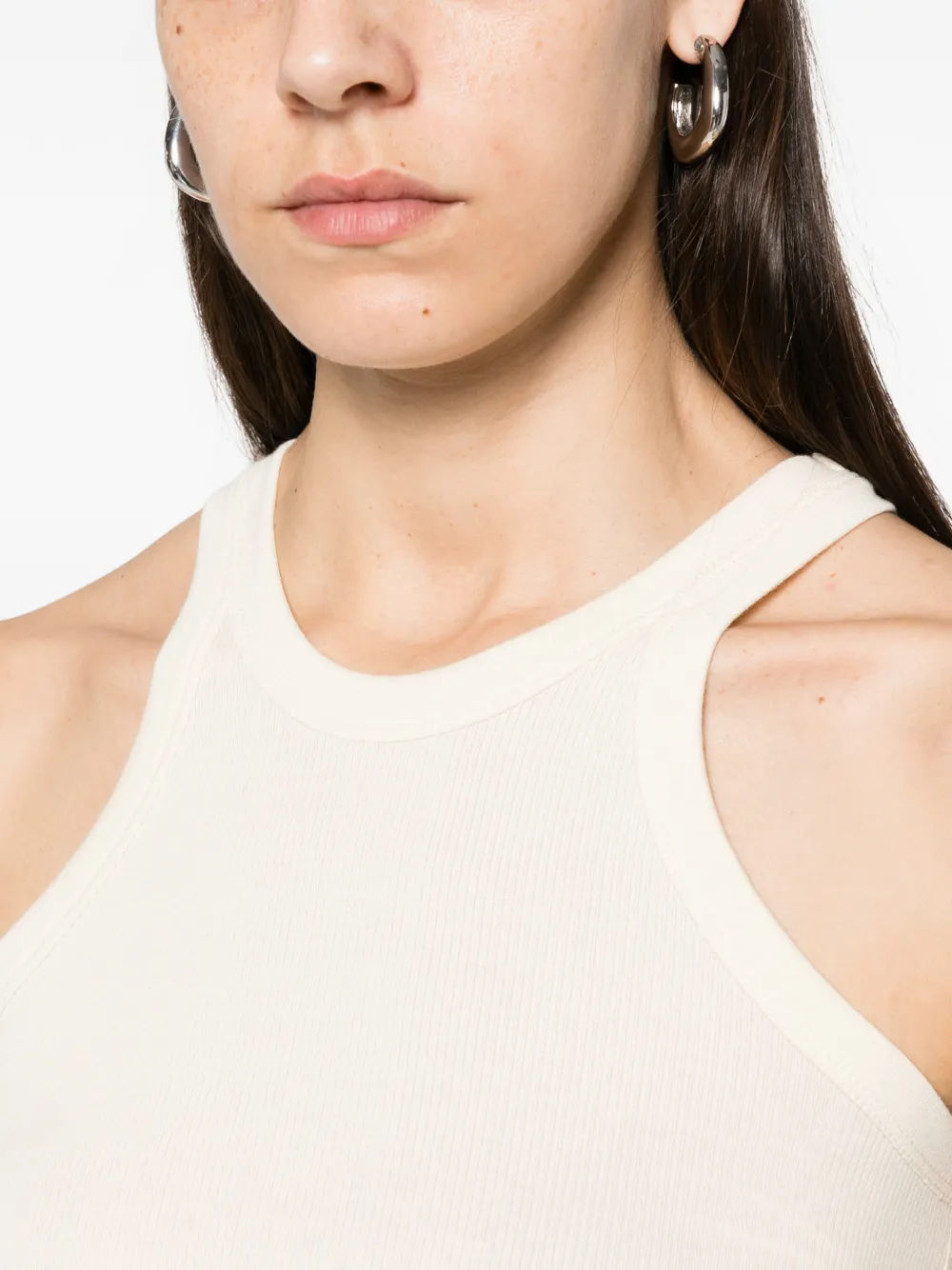 Sportmax Ribgebreide tanktop Beige